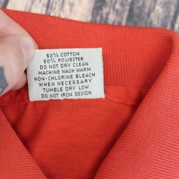 Vintage Fresno State University Bulldogs Polo Shirt Print Ons FSU Mens Red XL - Picture 10 of 10